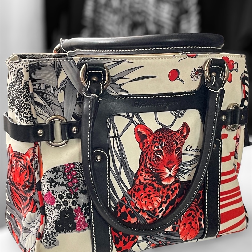 Authentic Ferragamo Multicolor nylon crossbody bag